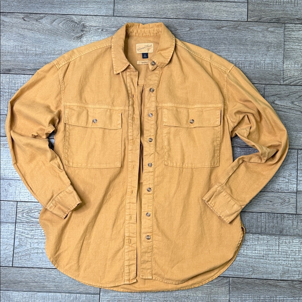 Universal Thread Camel Oversized Utility Button-Down Shirt